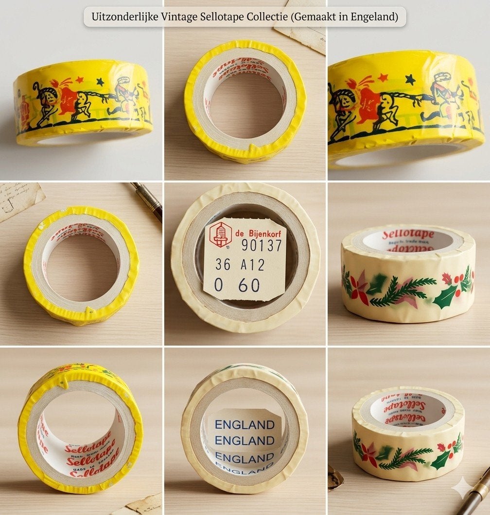 Vintage Sellotape decoratief plakband set – jaren 60/70, Diversen, Kerst, Ophalen