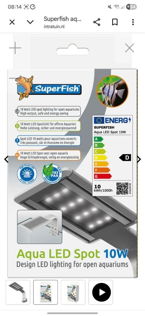 Tekoop  Superfish AQUA led spot 10w .26-03-2026 gekocht, Ophalen, Verlichting of Verwarming