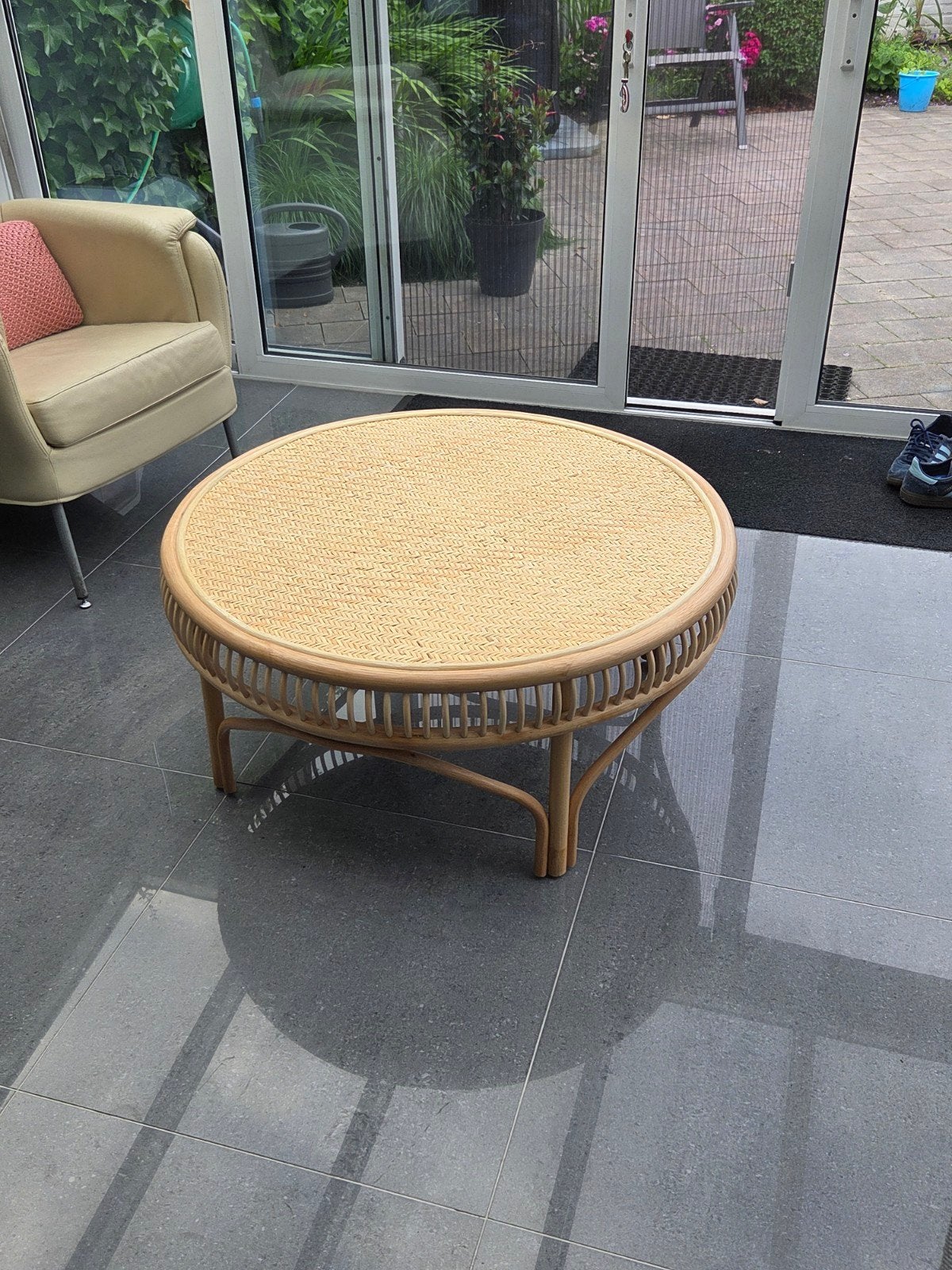 Zita rotan salontafel, Huis en Inrichting, Ophalen, 50 tot 100 cm, Rond, Nieuw