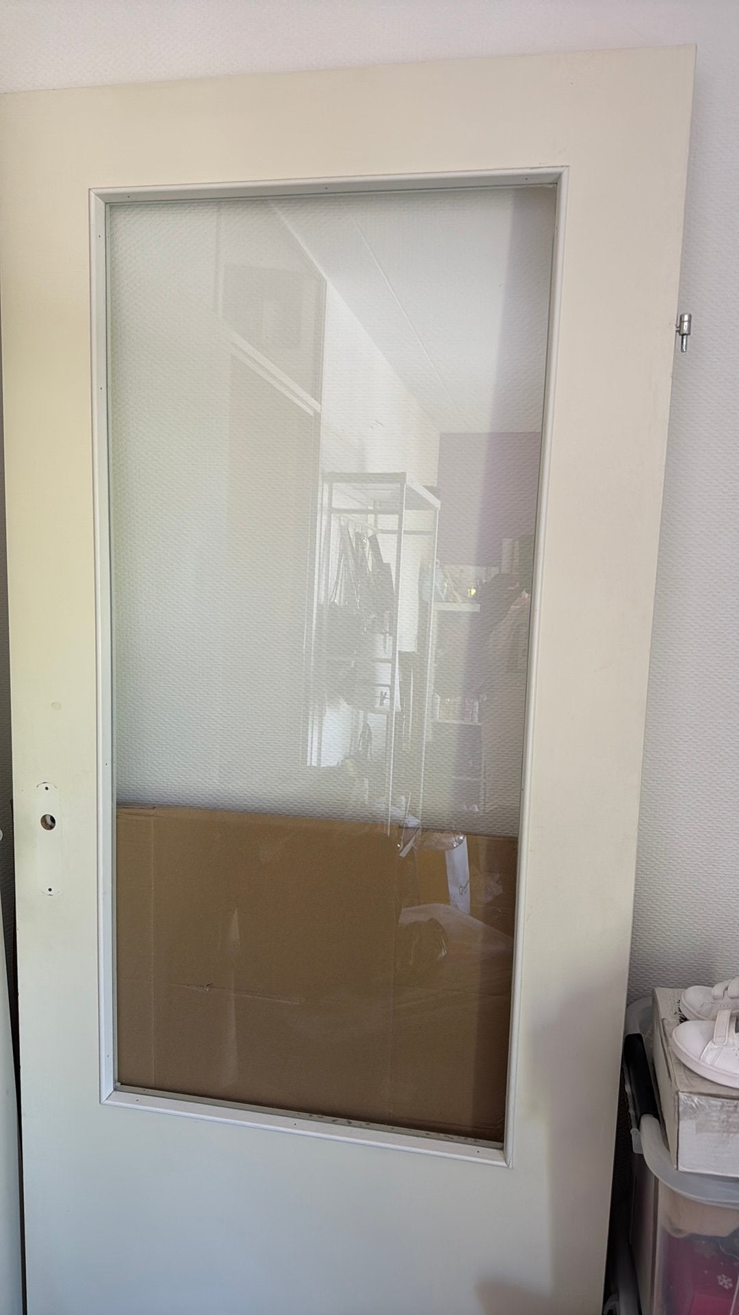 opdekdeur 211,5x93 rechts met grote glas opening, Ophalen, 80 tot 100 cm, Binnendeur, Zo goed als nieuw