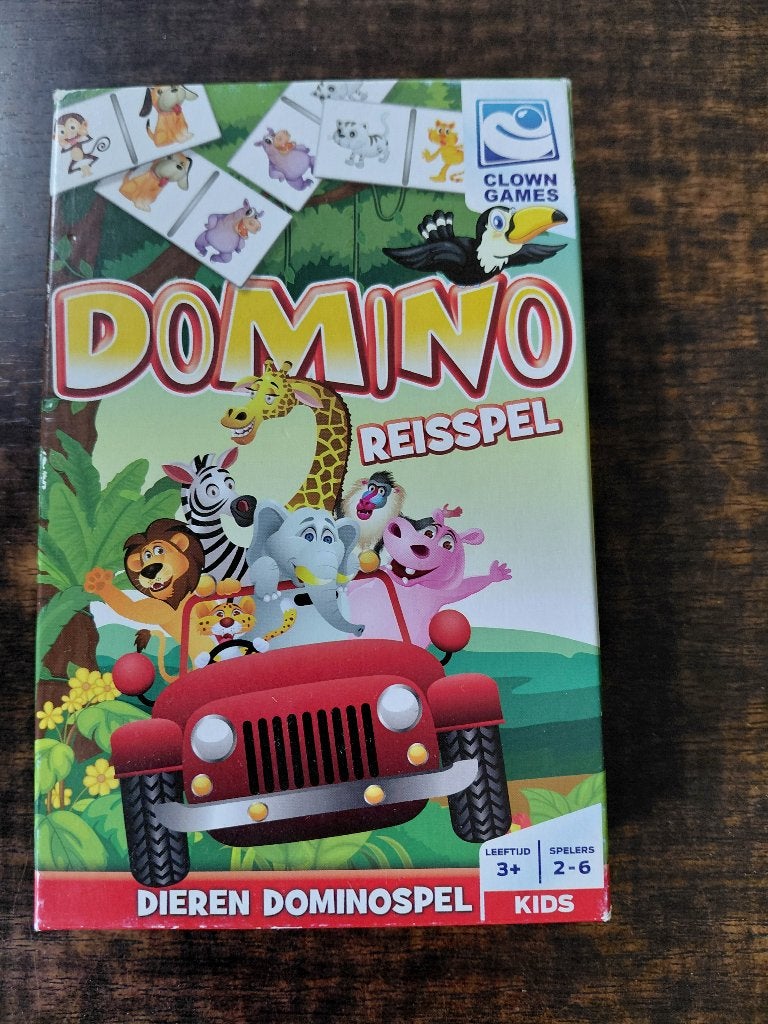 Domino dieren reisspel, Vijf spelers of meer, Ophalen of Verzenden, Gebruikt, Clown Games
