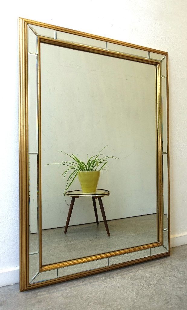 Vintage Deknudt spiegel Hollywood Regency wandspiegel, Huis en Inrichting, Ophalen, Gebruikt, Minder dan 100 cm, Rechthoekig