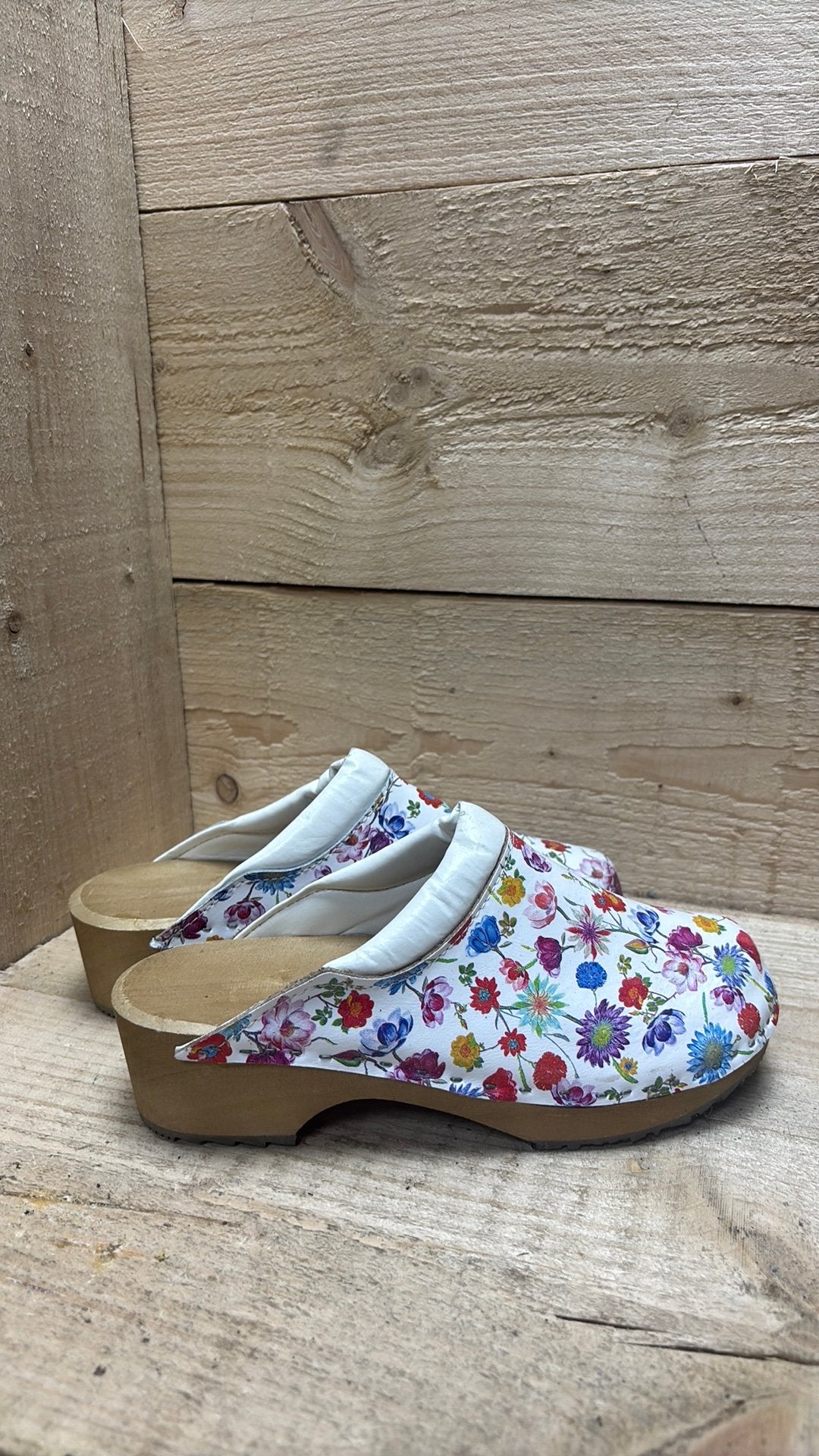Once Doce handgemaakte leren clogs maat 38., Wit, Nieuw, Sandalen of Muiltjes, Ophalen of Verzenden
