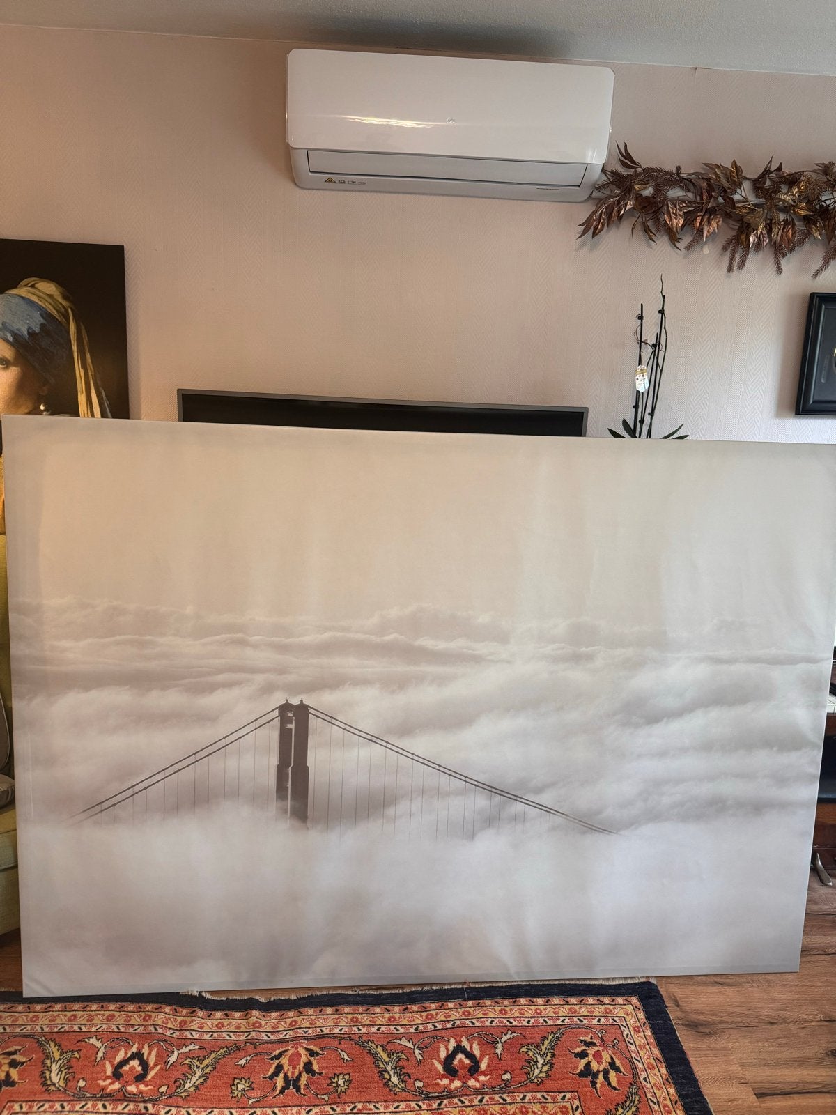 Grote foto van de Golden Gate Bridge in de mist, Ophalen of Verzenden, Foto, Fotografie