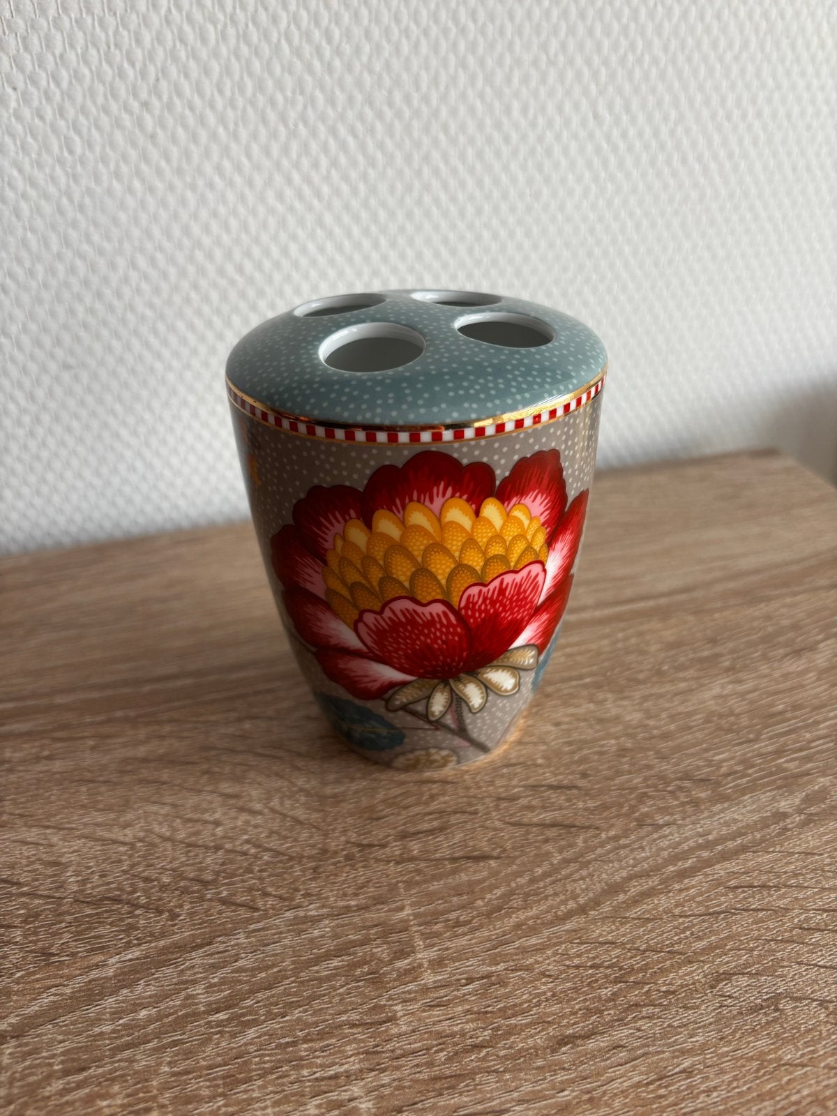 Pip Studio tandenborstelhouder met bloemmotief, Toilet-accessoire, Meerkleurig, Zo goed als nieuw, Pip Studio