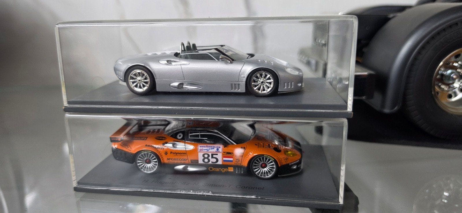 Spyker C8 Spyder & C8 Double 12 R Le Mans 2003 modelauto's, Hobby en Vrije tijd, Overige merken, 1:50 of kleiner, Auto, Ophalen of Verzenden