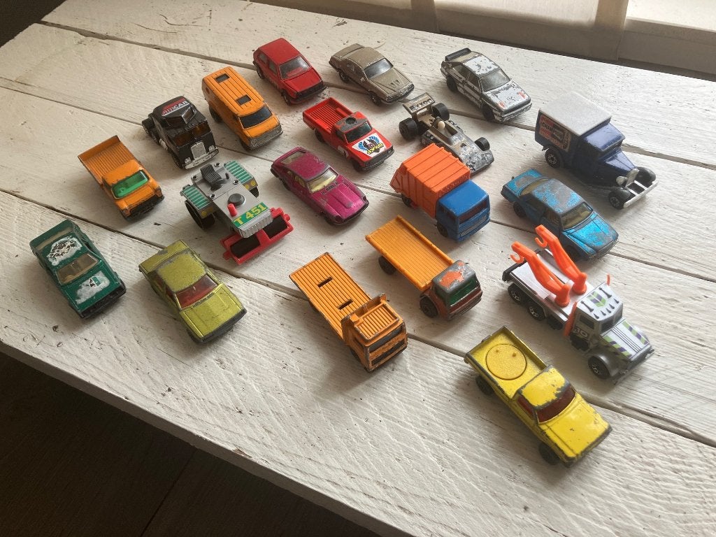 Set oude Matchbox auto’s - 18 stuks, Ophalen of Verzenden, Gebruikt, Auto