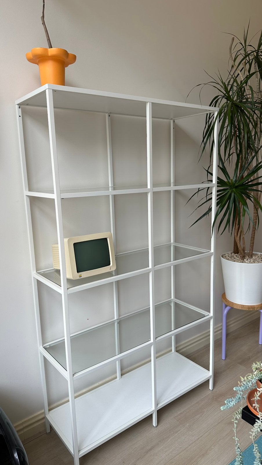 IKEA VITTSJO stellingkast/vitrinekast wit, Ophalen, Gebruikt
