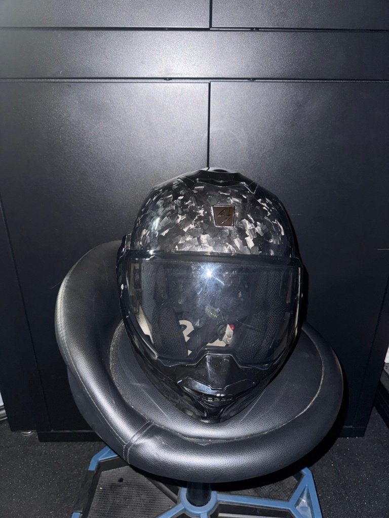 Scorpion EXO-TECH EVO Carbon | Cardo JBL 45mm | Systeemhelm, Systeemhelm, Dames, S, Tweedehands