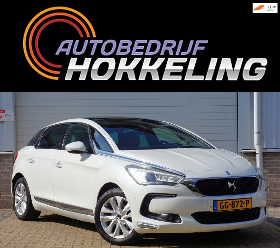 DS 5 1.6 THP So Chic; Automaat+Panorama+Leder=VOL !, Auto's, Zwart, 4 cilinders, 1404 kg, Wit