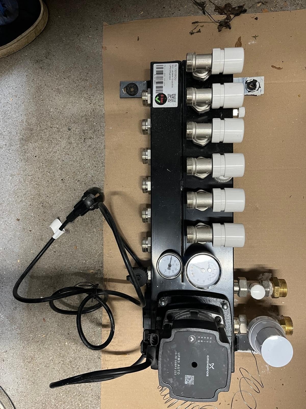 VTE Slim Verdeler 6-groeps Grundfos UPM3 AUTO, Gebruikt, Minder dan 30 cm, Overige typen, Minder dan 60 cm