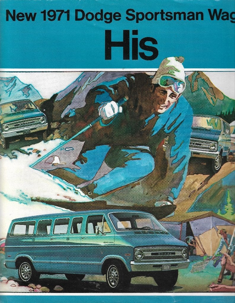Brochure Dodge Sportsman Wagon, 1971 (USA)., Ophalen of Verzenden, Overige merken, Dodge., Gelezen