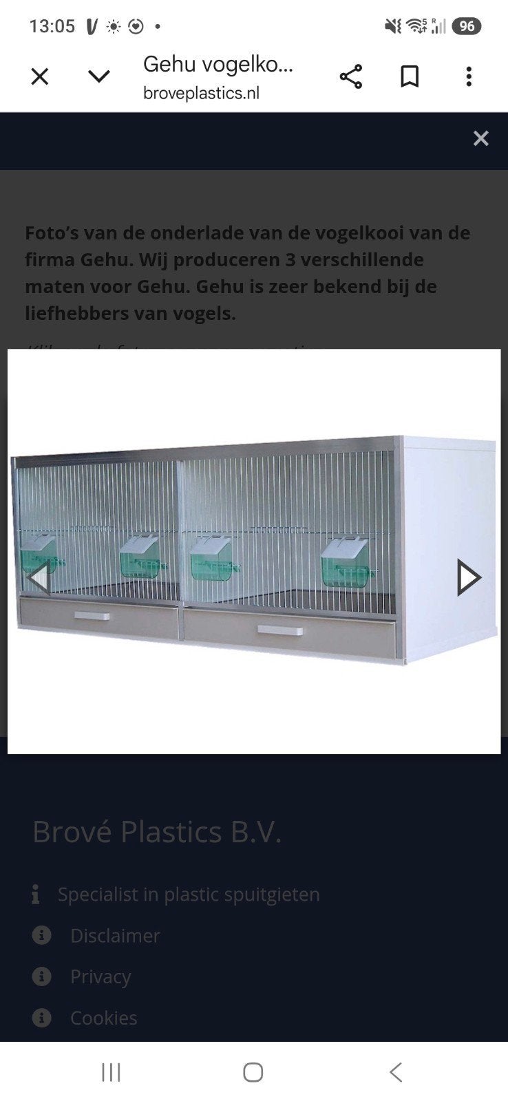 Gehu broedkooi vlucht, Dieren en Toebehoren, Ophalen, 110 cm of meer, Hok, 90 cm of meer