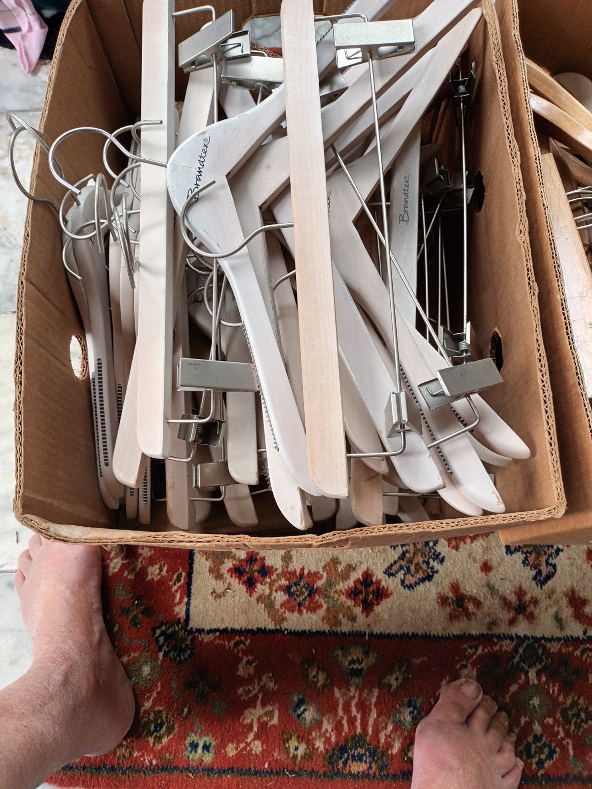 Houten hangers en broekhangers ,70 STUKS, Kleding | Dames, Kledinghangers, Ophalen, Gebruikt, Hout