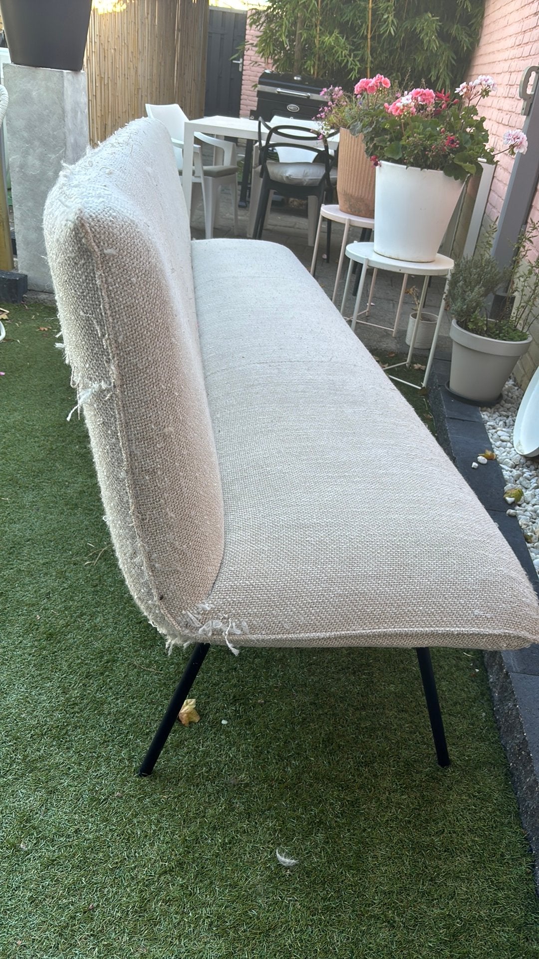 Eetkamerbank Beige 240cm, Ophalen, Nieuw, 75 tot 100 cm, Stof