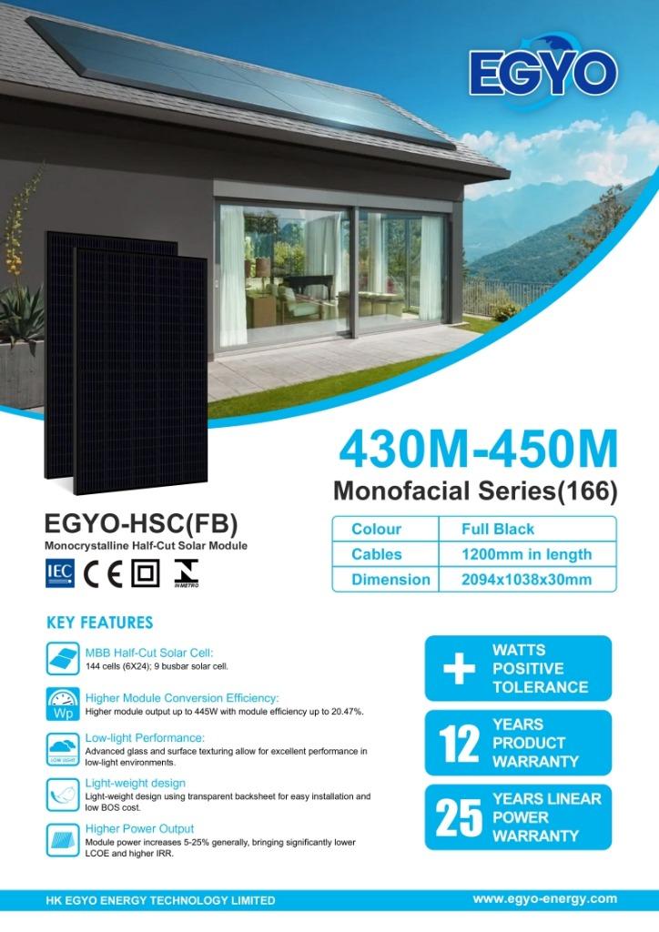 Zonnepanelen Egyo 430Wp NIEUW (pallet en losse verkoop), Ophalen, Nieuw, Paneel, 200 wattpiek of meer