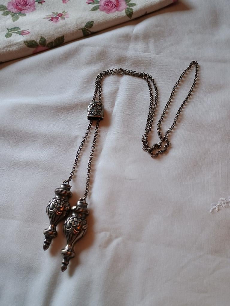 Oude jasseronketting - Jasseron ketting met breipen doppen, Ophalen of Verzenden, Overige materialen