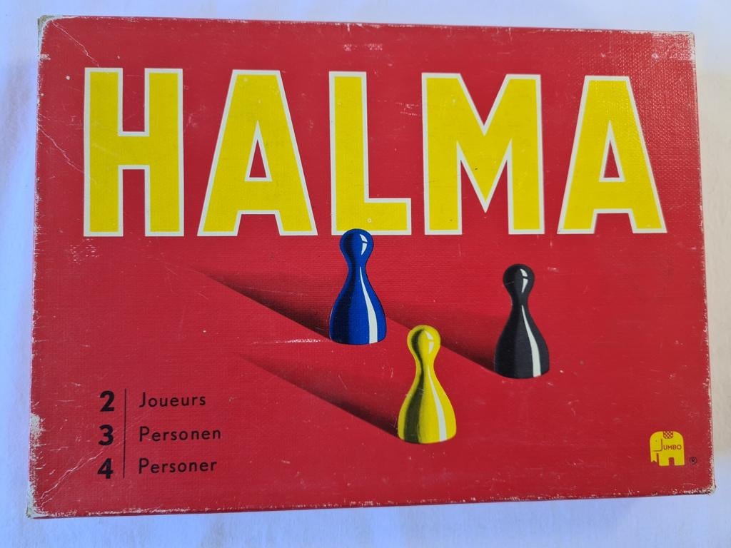 Halma Jumbo Bordspel Vintage ca 1955 2-4 spelers, lees besch, Ophalen of Verzenden, Gelezen
