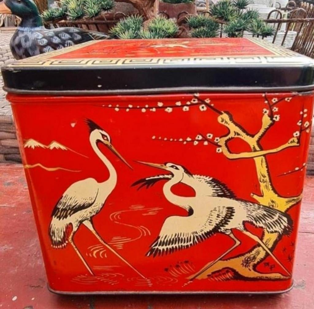 Vintage theeblik Oosterse tafereeltjes, Ophalen of Verzenden, Gebruikt, Overige