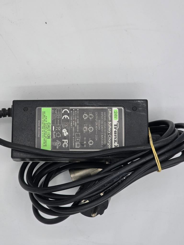 TranzX Acculaderlader 24V 4pins, Ophalen of Verzenden, Gebruikt