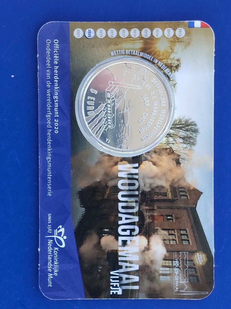 5 Euro Coincard Woudagemaal 2020, Ophalen of Verzenden, Koningin Beatrix, Euro's, Losse munt
