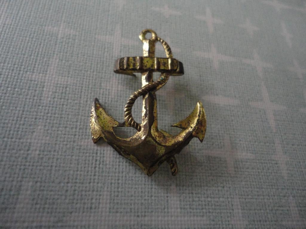 Vintage messing ankerbroche of reversspeld. , Overige materialen, Gebruikt, Verzenden, Minder dan 4 cm