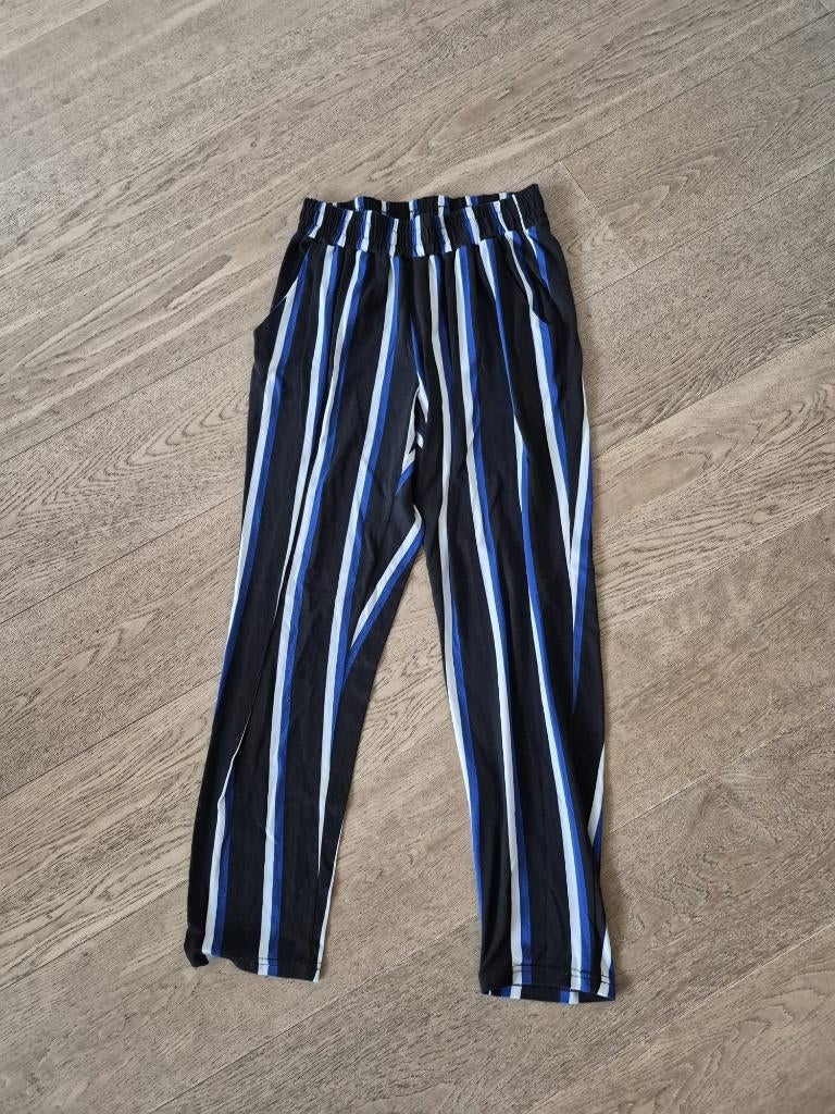 Broek jazlyn maat M gestreept - zwart / blauw, Kleding | Dames, Broeken en Pantalons, Maat 38/40 (M), Jazlyn, Zwart, Ophalen of Verzenden
