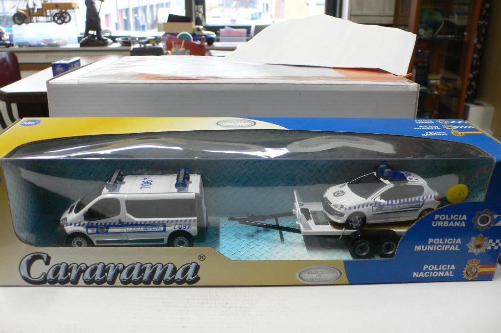 renault trafik+peugeot 206 -policia municipal-cararama -1/43, Hobby en Vrije tijd, Modelauto's | 1:43, Verzenden, Nieuw, Auto