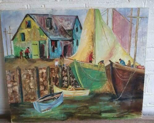 Schilderij havengezicht zweden Edward Eriksson, Antiek en Kunst, Kunst | Schilderijen | Klassiek, Ophalen