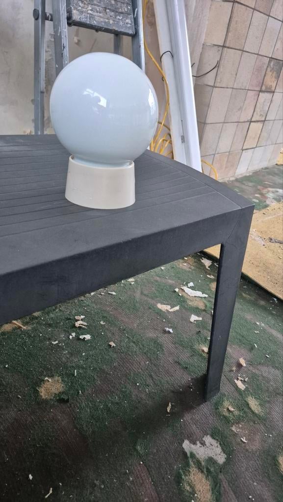 Prachtige Vintage Bauhaus Plafonnière - Cordex - Opaalglas &, Huis en Inrichting, Lampen | Plafondlampen, Ophalen, Zo goed als nieuw