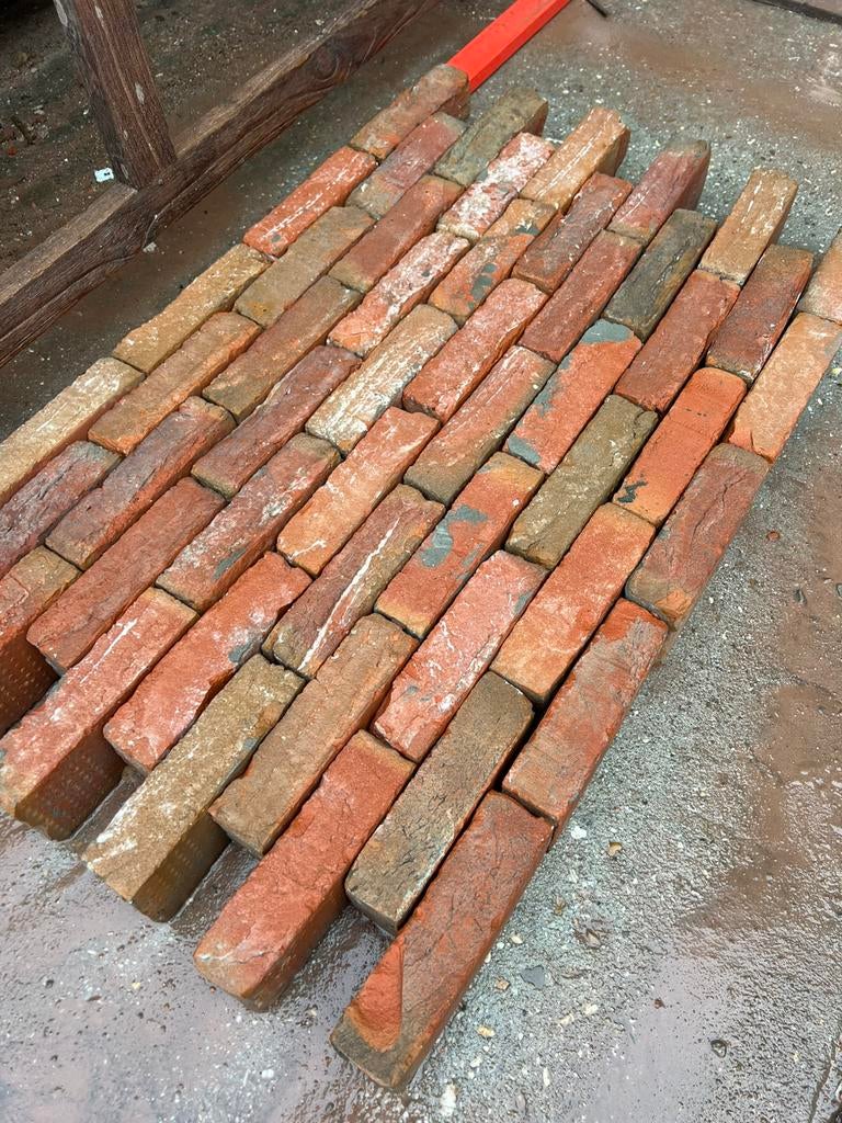 Oude rode bak metselstenen rood bruin gemeleerd 75M2 19 x 5, Doe-het-zelf en Verbouw, Verzenden, Zo goed als nieuw, Bakstenen