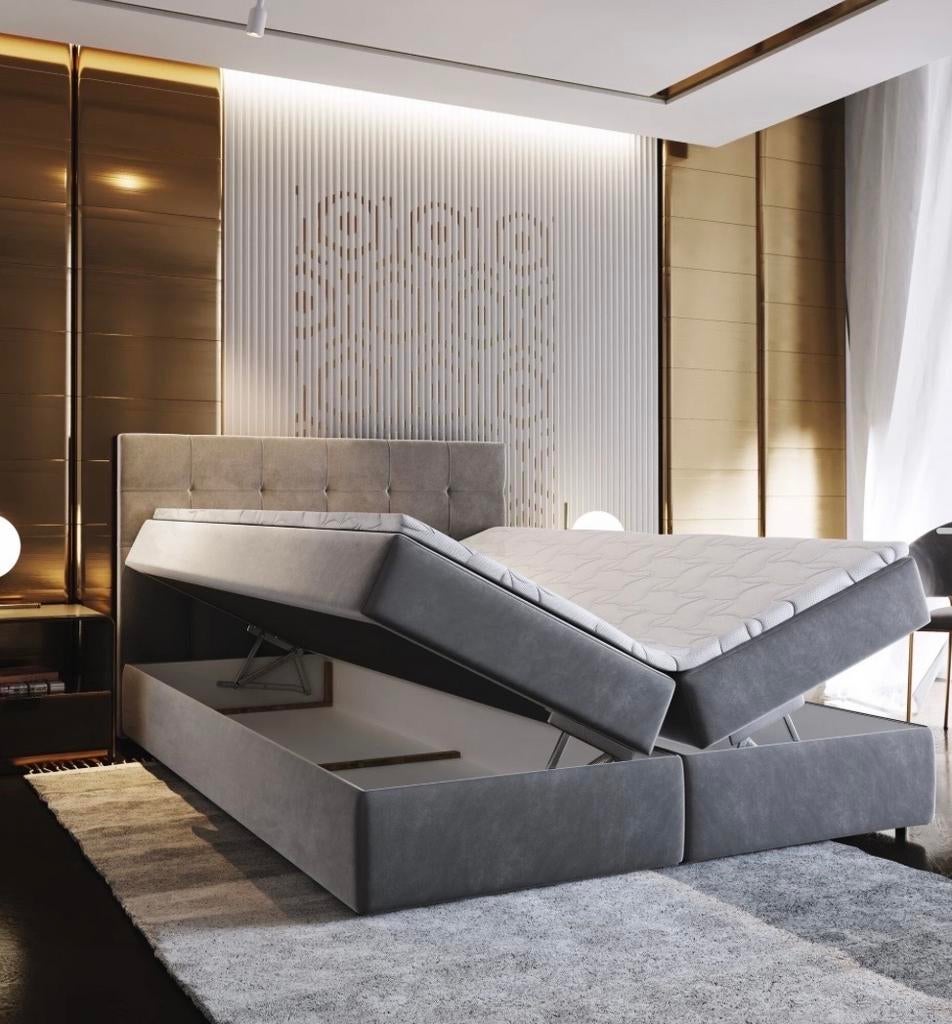Nieuw bed boxspring met opbergruimte 200x200, Huis en Inrichting, Slaapkamer | Boxsprings, Ophalen, Luxe, Overige maten, 200 cm