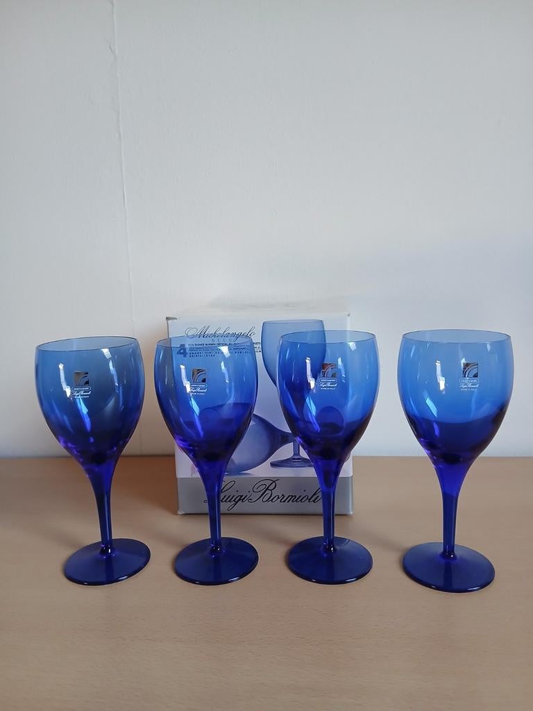 Michelangelo Blue kristaal wijnglazen van Luigi Bormioli., Verzamelen, Glas en Borrelglaasjes, Nieuw, Overige typen, Ophalen