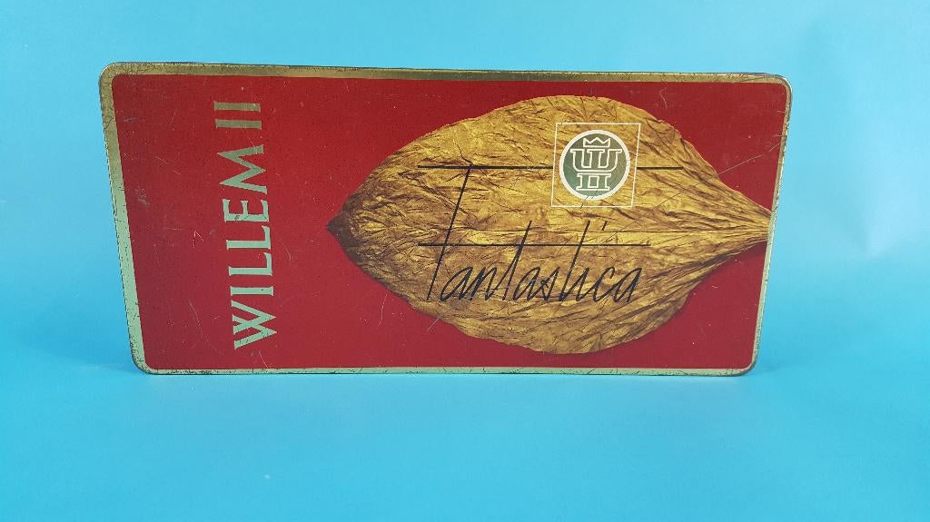 Willem II Fantastica sigarenblik, metalen blik. 7C5, Verzamelen, Blikken, Ophalen of Verzenden, Gebruikt, Koek(jes)