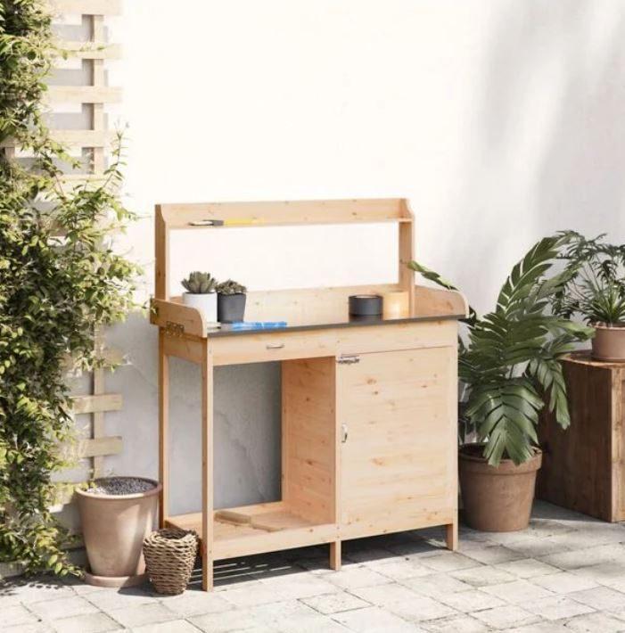 Oppottafel plantentafel hout + zink GRATIS VERZONDEN!, Verzenden, Nieuw, Overige soorten