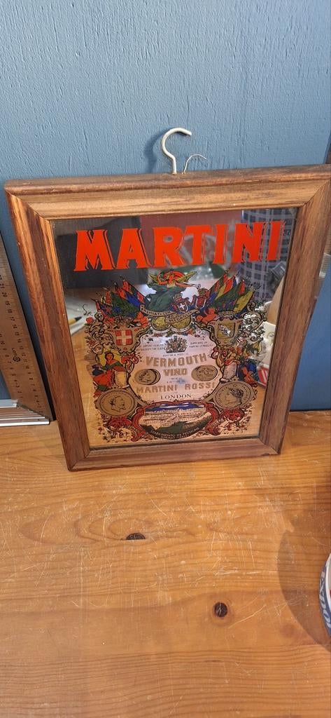 Martini reclame spiegel (29.10), Reclamebord, ., Ophalen of Verzenden, Zo goed als nieuw