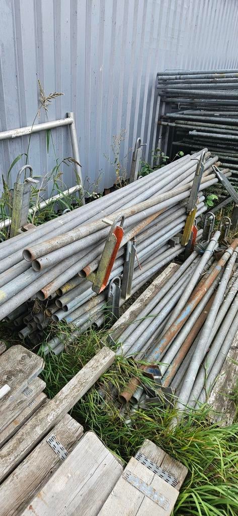 Gebruikte stalen Gevelsteiger, zelfbouwer, Doe-het-zelf en Verbouw, Steigers, Ophalen of Verzenden, Gebruikt, Gevelsteiger, 5 meter of hoger