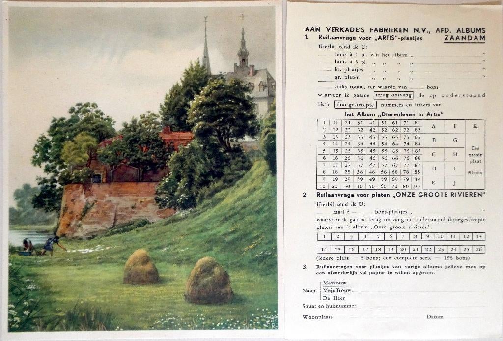 Verkade "Onze groote rivieren" 12 Kessel (originele verpakk), Ophalen of Verzenden, Zo goed als nieuw, Overige typen