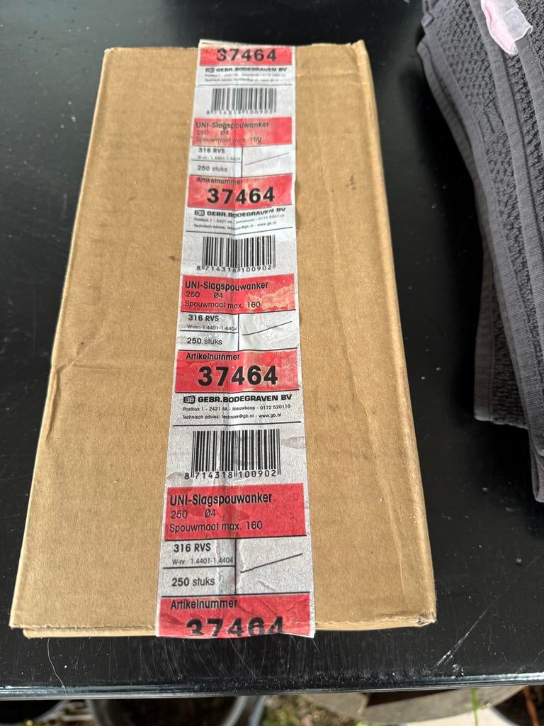 Nieuwe RVS spouwankers 250 mm, per doos a 250st leverbaar., 100 tot 250 mm, Overige typen, Nieuw, Ophalen of Verzenden