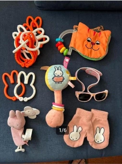 Nijntje babypakket: oa speenklem, rammelaar & ketting (ZGAN), Ophalen of Verzenden, Zo goed als nieuw, Overige typen, Met wieltjes
