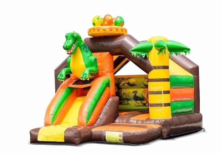te huur: Slide Combo Dino Springkussen, Hobby en Vrije tijd, Ophalen of Verzenden, Zo goed als nieuw, Overige