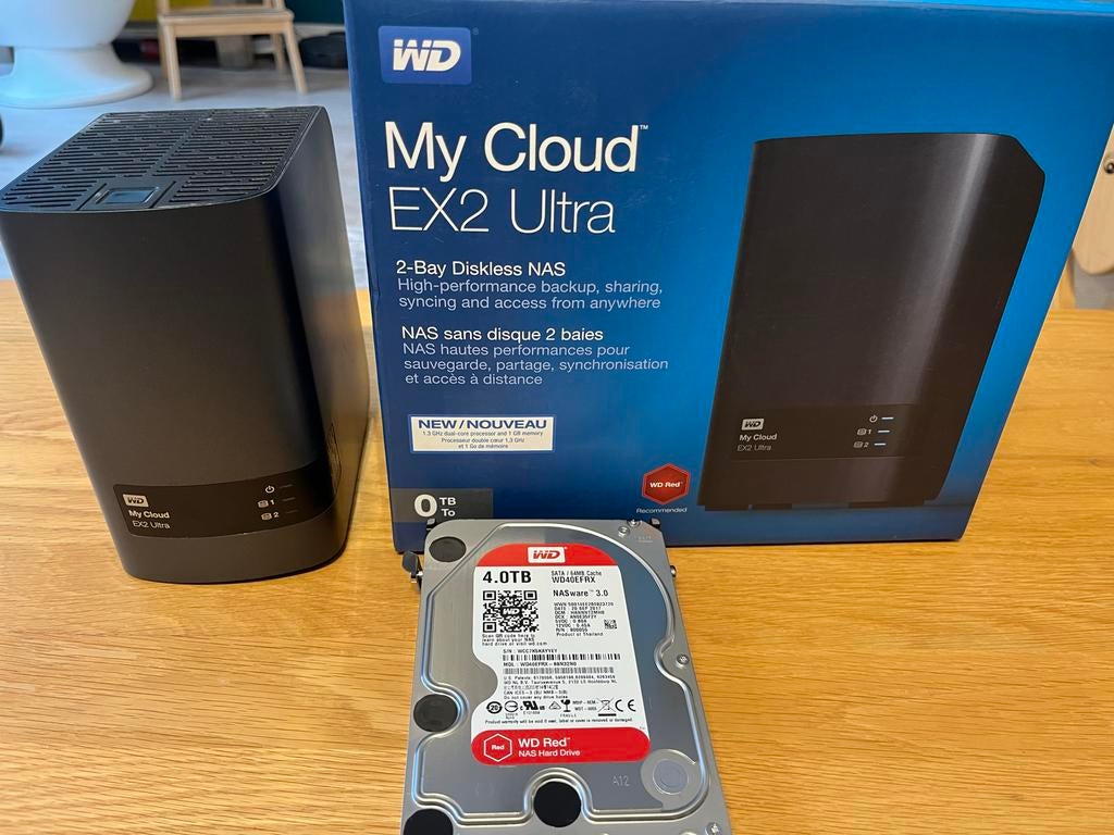 WD MyCloud EX2 Ultra + 4TB NAS WD Red HDD, Ophalen of Verzenden, Gebruikt