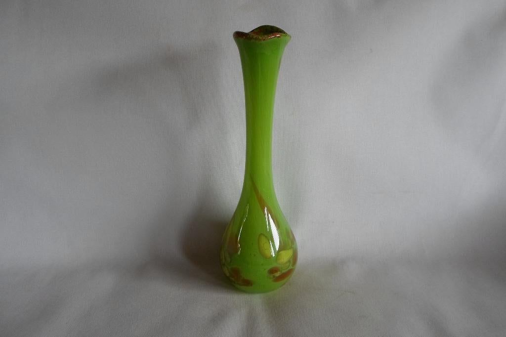 Murano Arlecchino Vaas Soliflore Groen, Antiek en Kunst, Ophalen of Verzenden