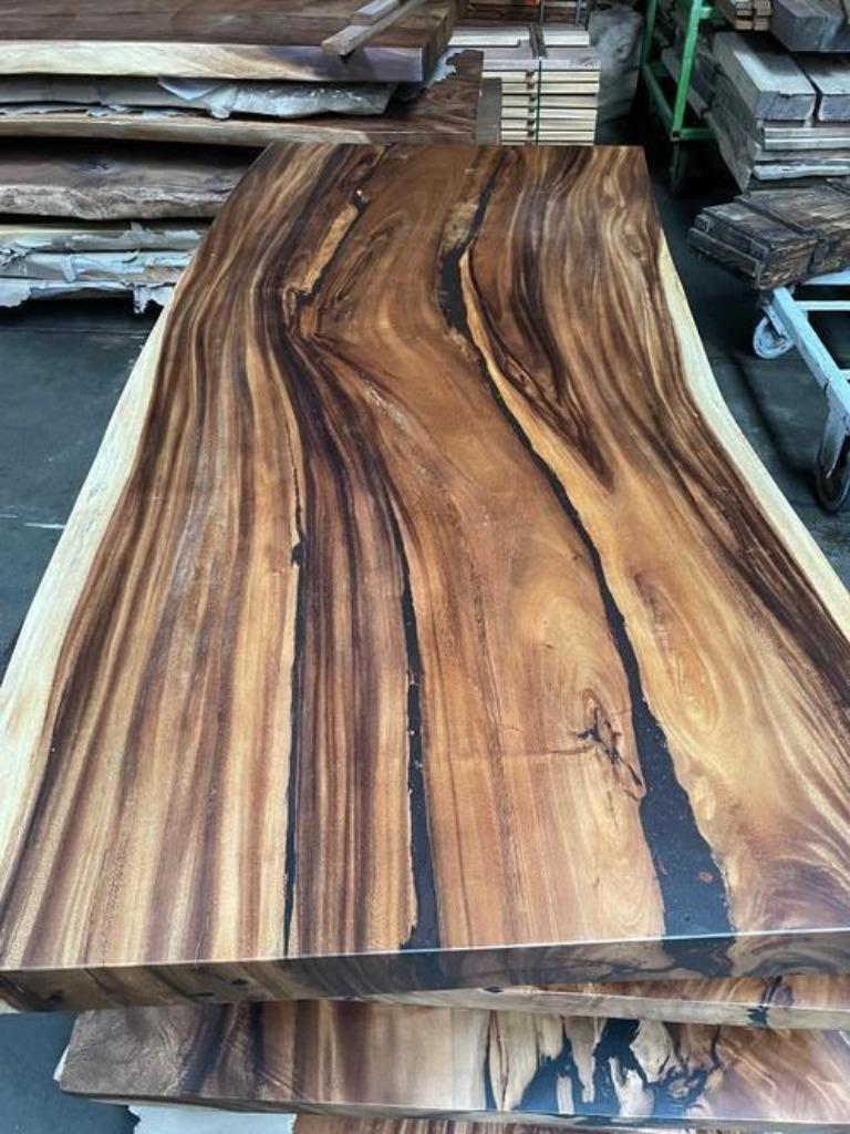 suar boomstamtafels ook notenhout mango mahonie wenge, Ophalen, 100 tot 150 cm, Vijf personen of meer, Rechthoekig