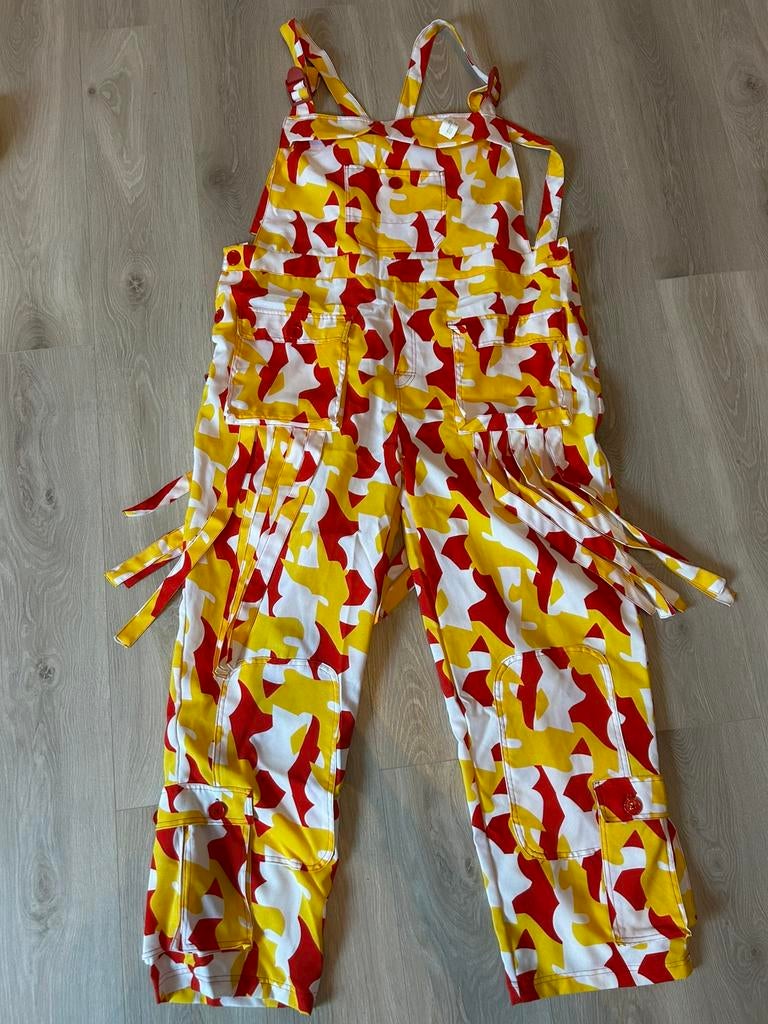 Oeteldonk: 3x tuinbroek, dames shirt, beenwarmer en sjaal, Kleding | Dames, Maat 38/40 (M), Carnaval, Nieuw, Ophalen of Verzenden