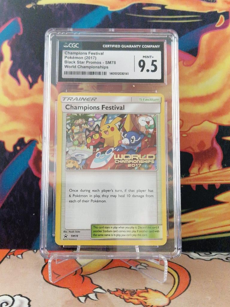 CGC 9.5 Champions Festival - SM78 - World Championships 2017, Hobby en Vrije tijd, Ophalen of Verzenden, Nieuw, Losse kaart, Foil