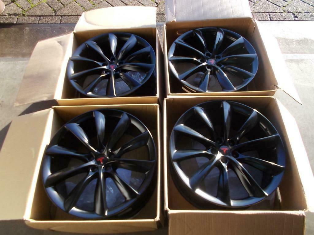 NIEUWE 22 INCH TESLA MODEL X ONYX BLACK VELGEN BREEDSET, Velg(en), 285 mm, Nieuw, Overige maten
