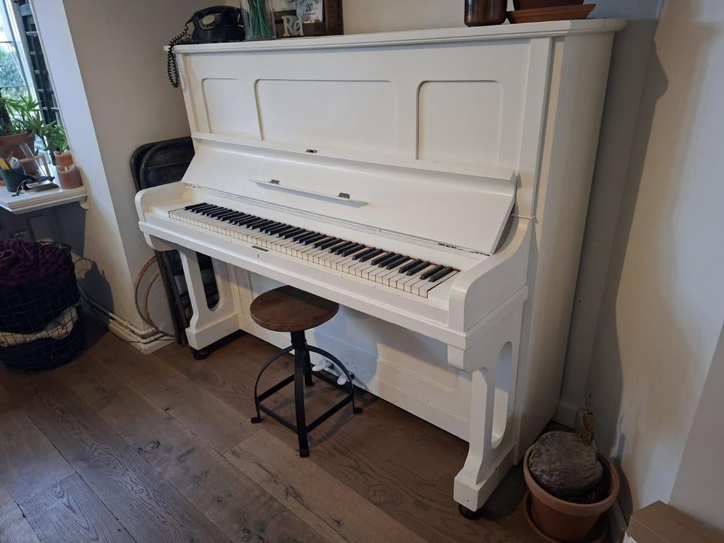 Witte Brocante Piano - Eyecatcher!, Ophalen, Gebruikt, Wit, Piano