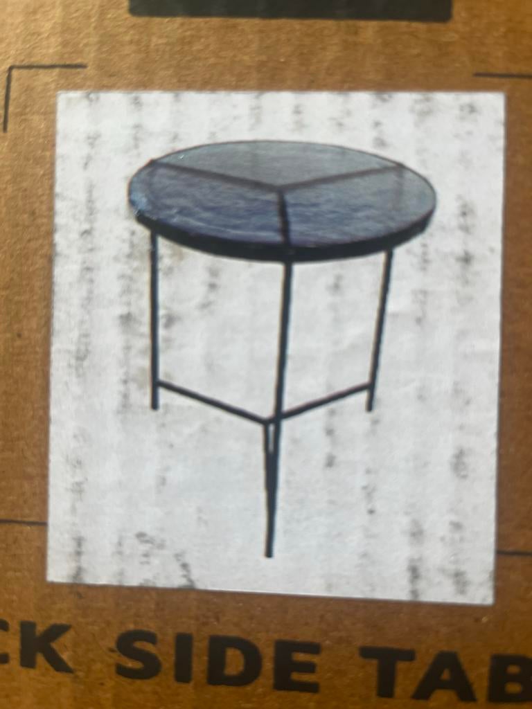 Bijzettafel blauw glas, Ophalen, Minder dan 45 cm, Minder dan 55 cm, Nieuw