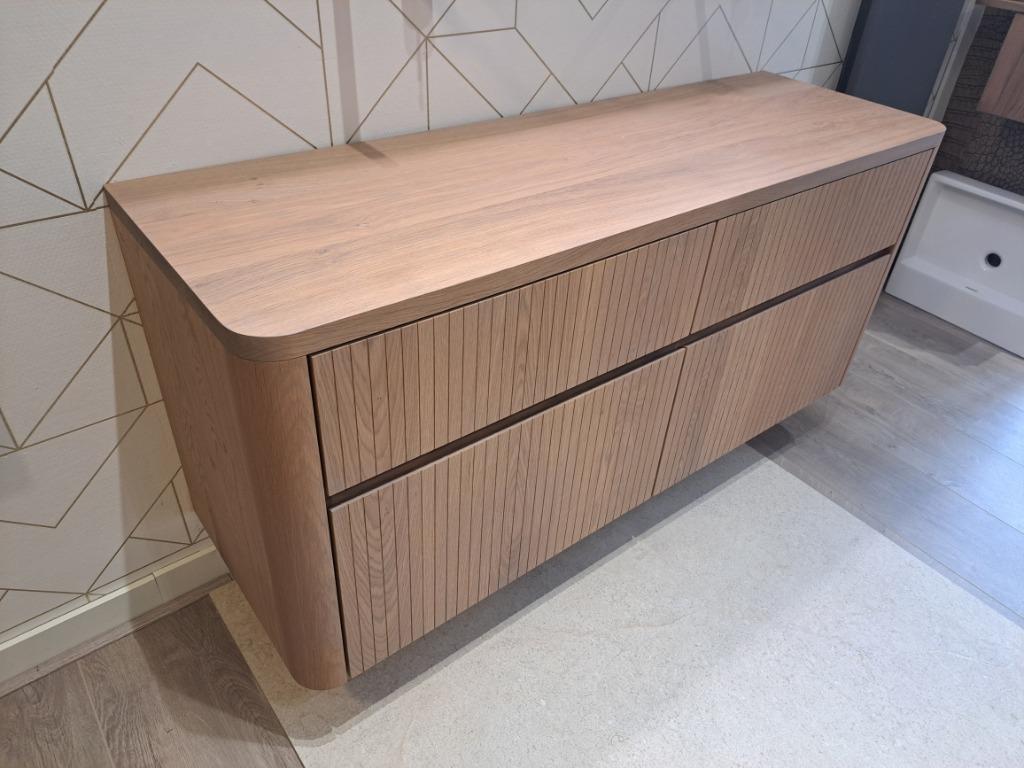 Son 2.0 Massief eiken houten badmeubel voor waskom 140cm, Huis en Inrichting, Badkamer | Badkamermeubels, 100 tot 150 cm, Nieuw